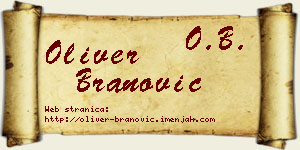 Oliver Branović vizit kartica